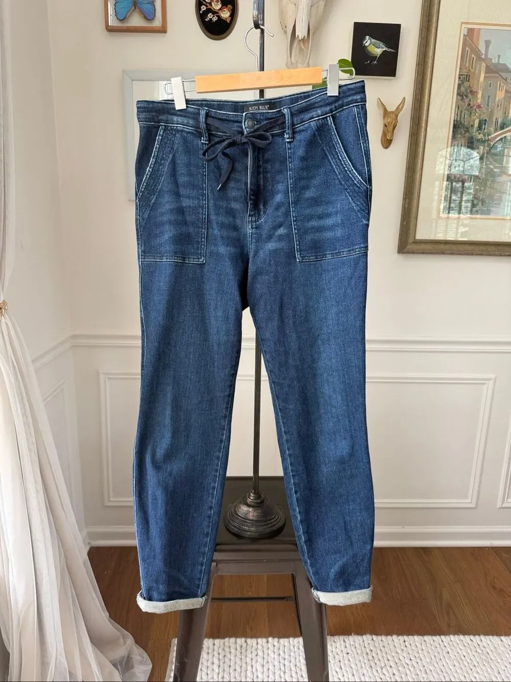 Judy Blue Chill Factor High Waist Cuff Jogger Denim Jeans Blue 11 30 12