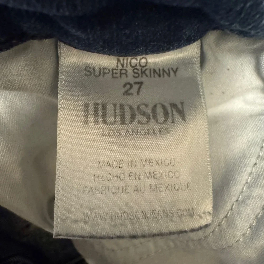 2128 | Hudson Nico Super Skinny High Rise Stretch Jeans Blue Womens 27