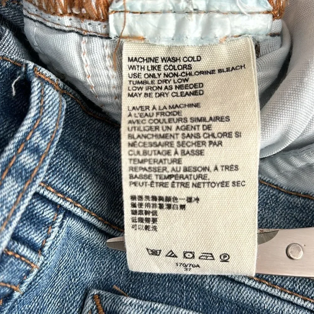 Free People We The Free Great Heights Frayed Skinny Jeans Size 25