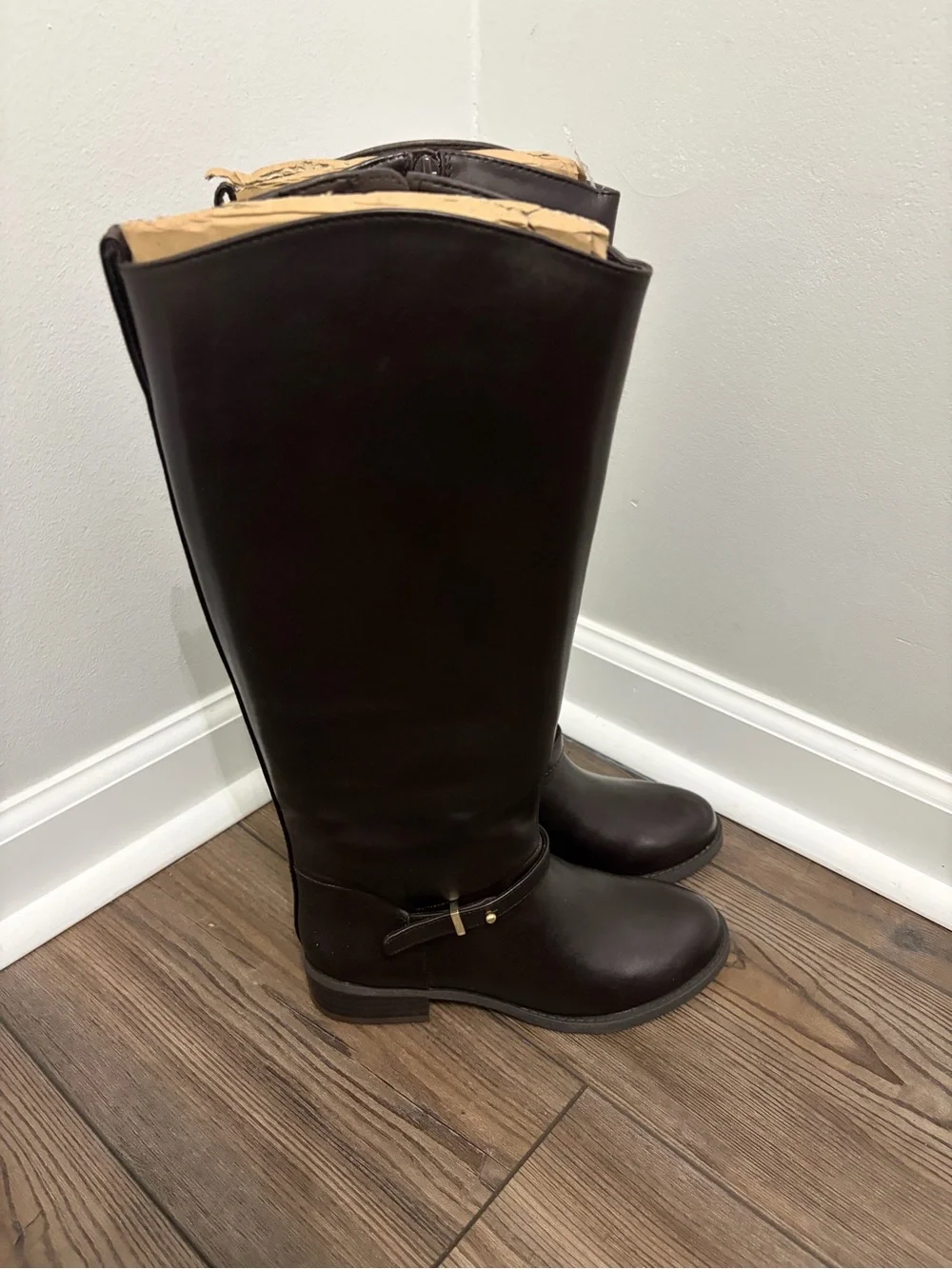 Over-the-Knee Riding Boots in Dark Brown