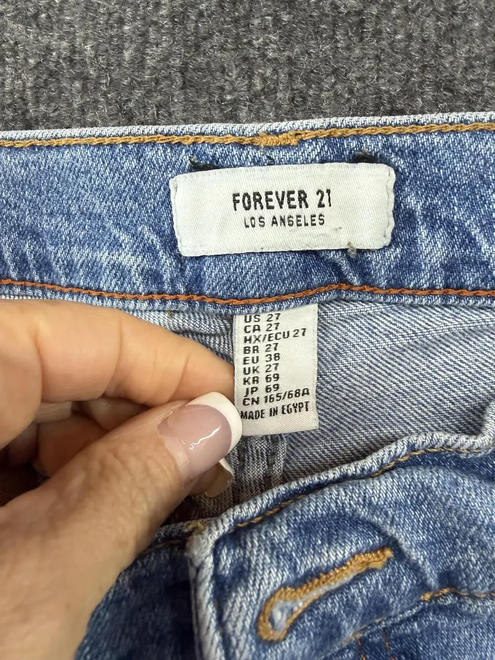 Forever 21 Jeans Womens 27 Light Blue High Rise Straight Denim Button Fly