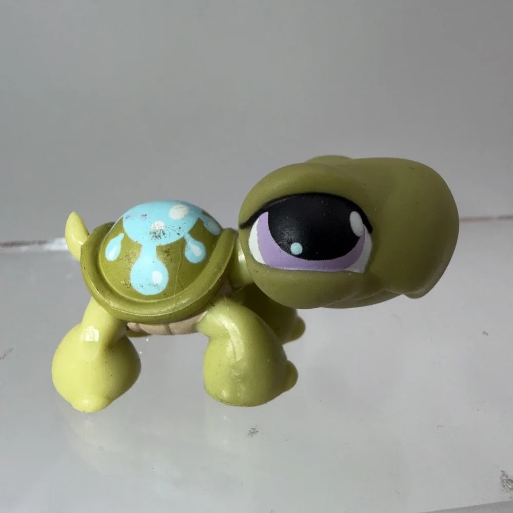 Littest Pet Shop #149 Green Turtle W/ Blue Splash‎ & Purple Dot Eyes LPS