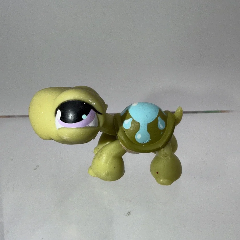 Littest Pet Shop #149 Green Turtle W/ Blue Splash‎ & Purple Dot Eyes LPS