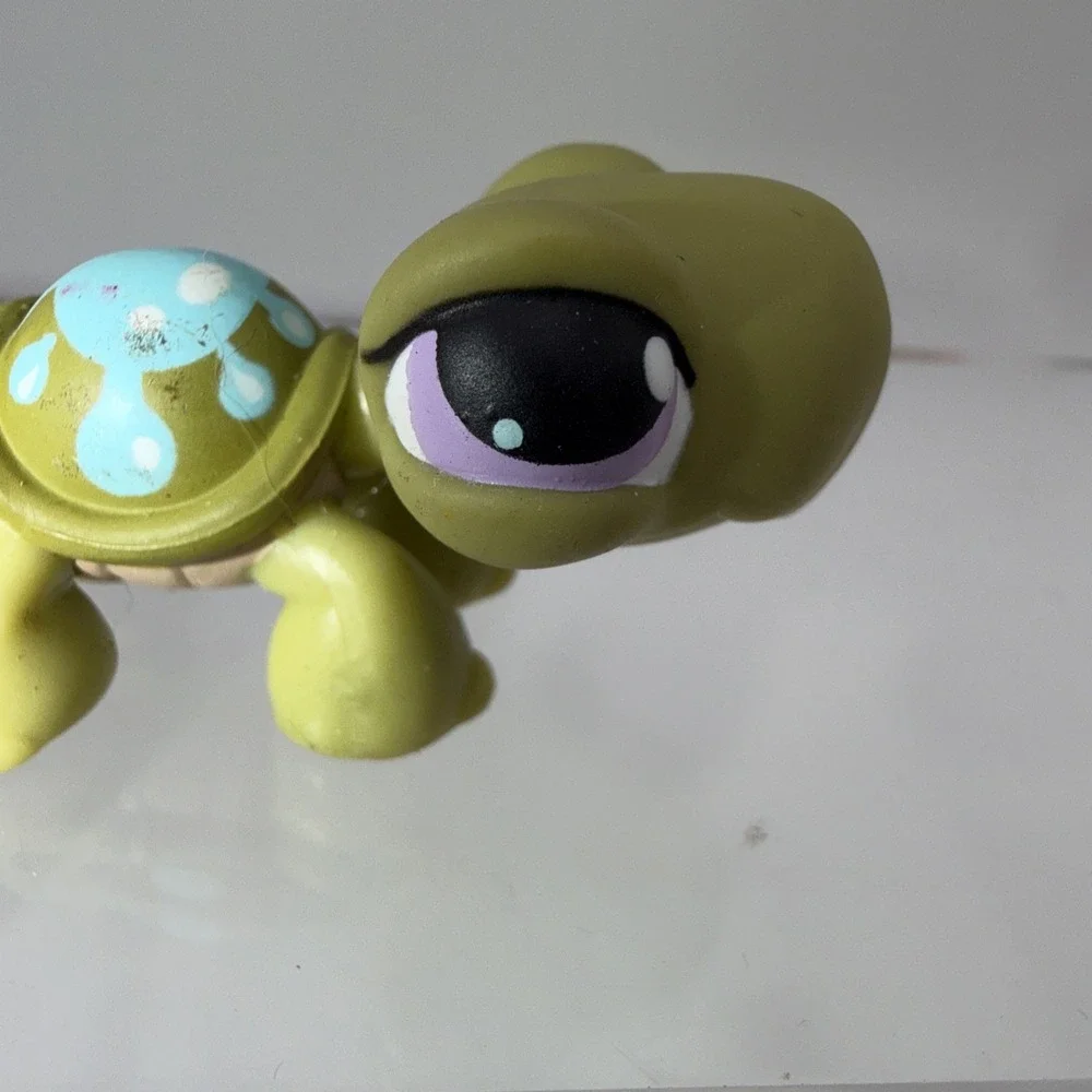 Littest Pet Shop #149 Green Turtle W/ Blue Splash‎ & Purple Dot Eyes LPS