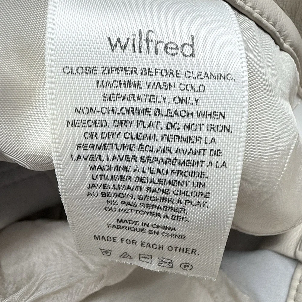 ARITZIA WILFRED Women's Size 10 Pant In Ivory High-Waisted‎ Vegan Leather