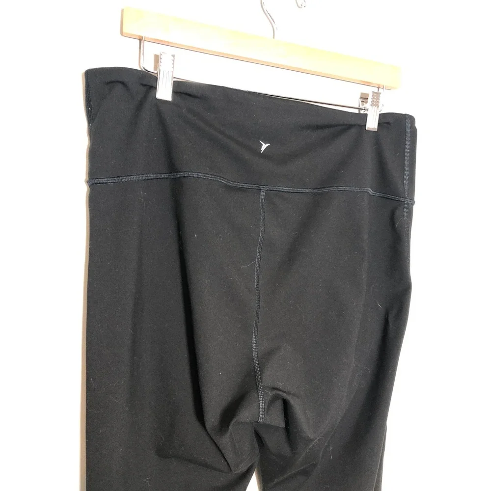 Old Navy Active Leggings Womens XL Tall Black Go-Dry High Waisted Straight Leg