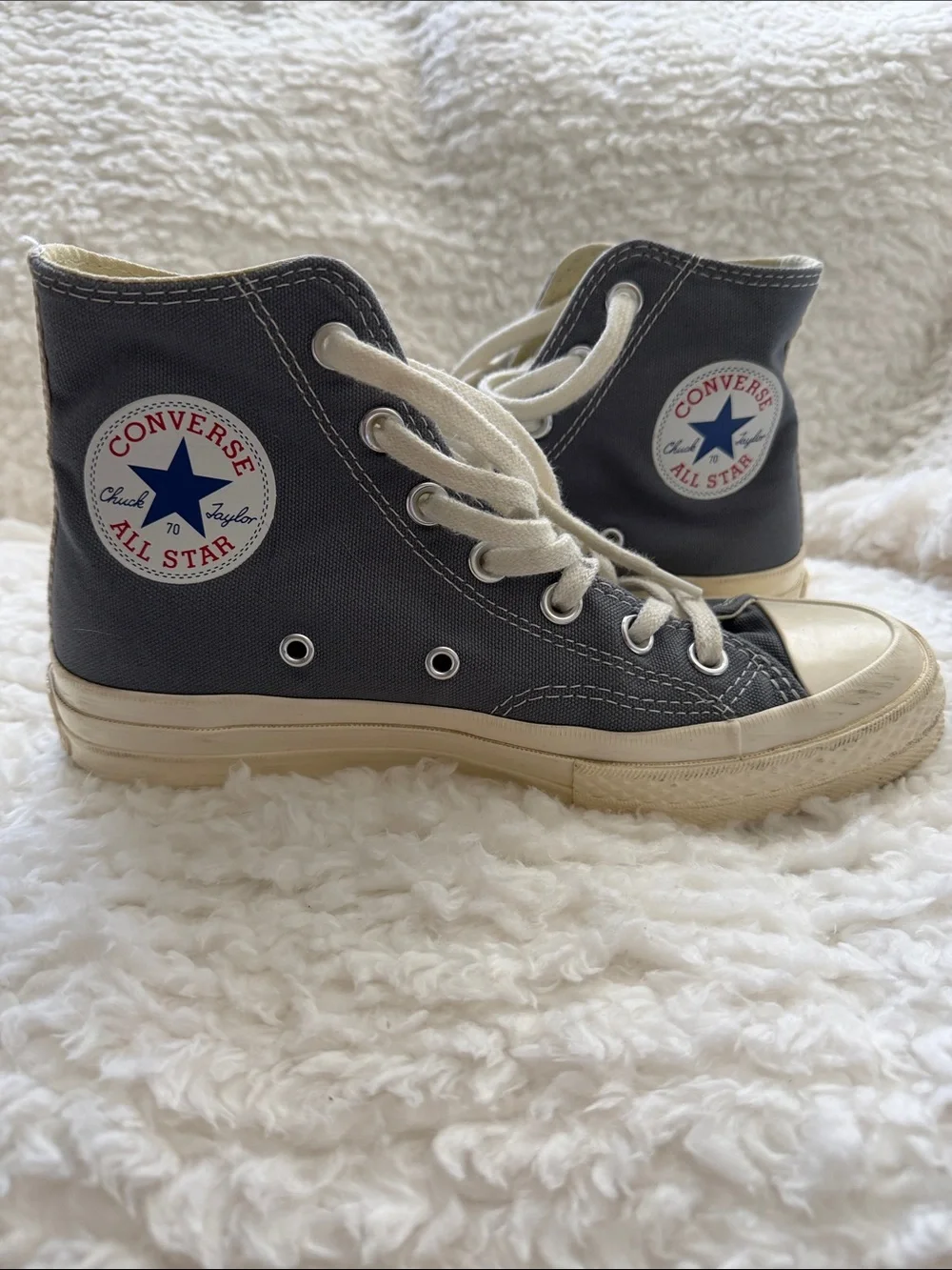 Converse Comme des GARÇONS Grey High-Top Sneakers with Heart Logo