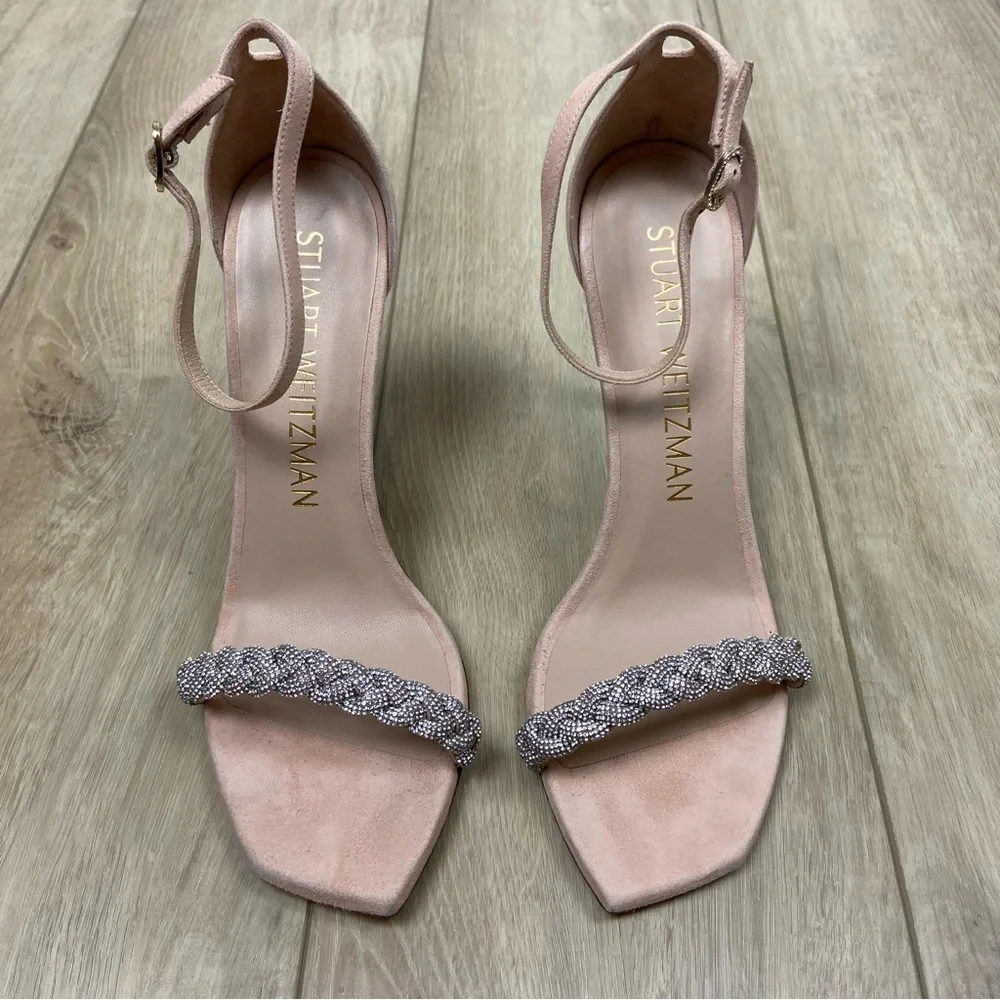Stuart Weitzman Nudistcurve 100 Highshine Sandal Size 9.5