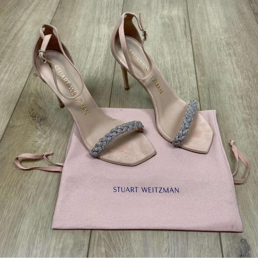 Stuart Weitzman Nudistcurve 100 Highshine Sandal Size 9.5