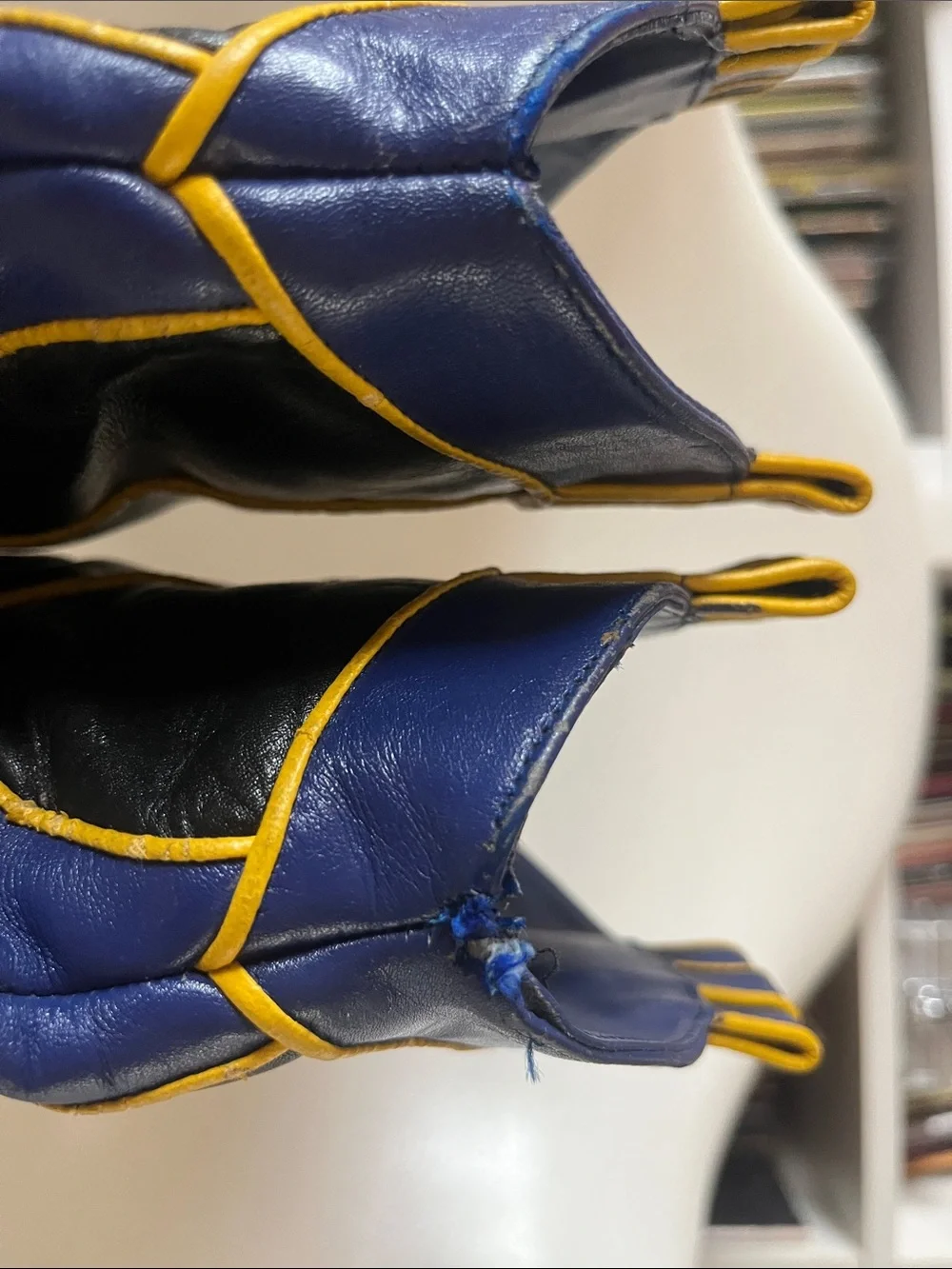 VINTAGE Hippopotamus Genuine Leather Cowgirl Boots Royal Blue size 9