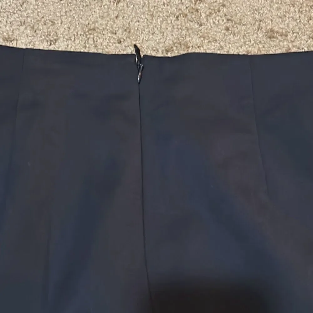 Akris Punto Women's 10 Claccic Pencil Skirt Navy Blue Buisness Professional Luxe
