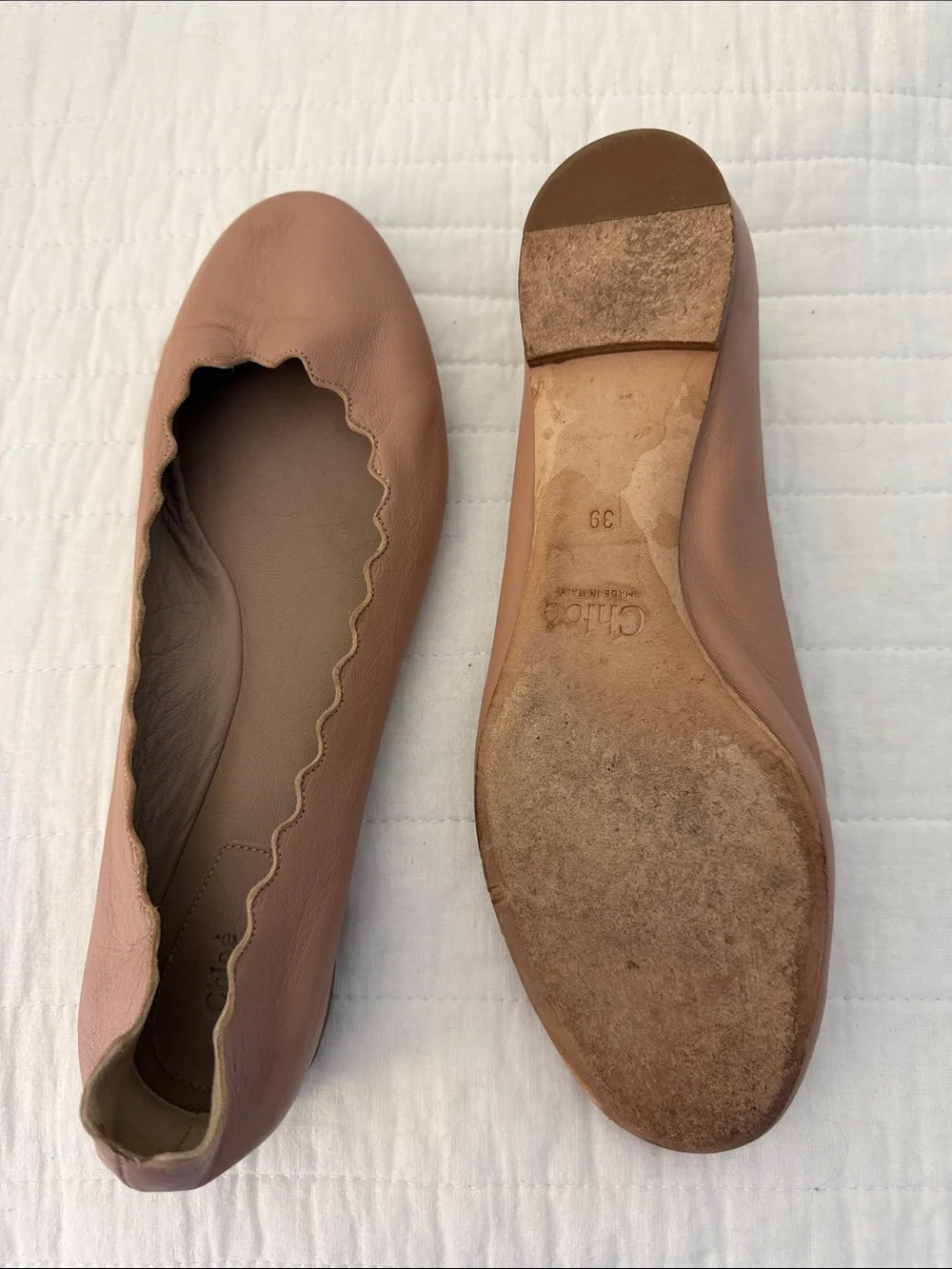 Chloe Lauren Scalloped Ballet Flat