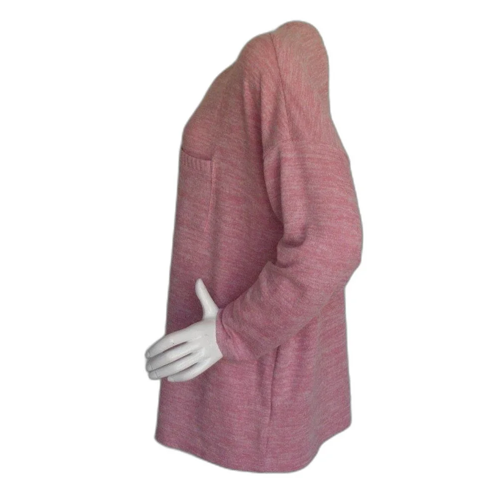 TORRID Sweater, 2/2X, Pink Space Dye, Pullover, Long sleeves, Pocket, Rayon