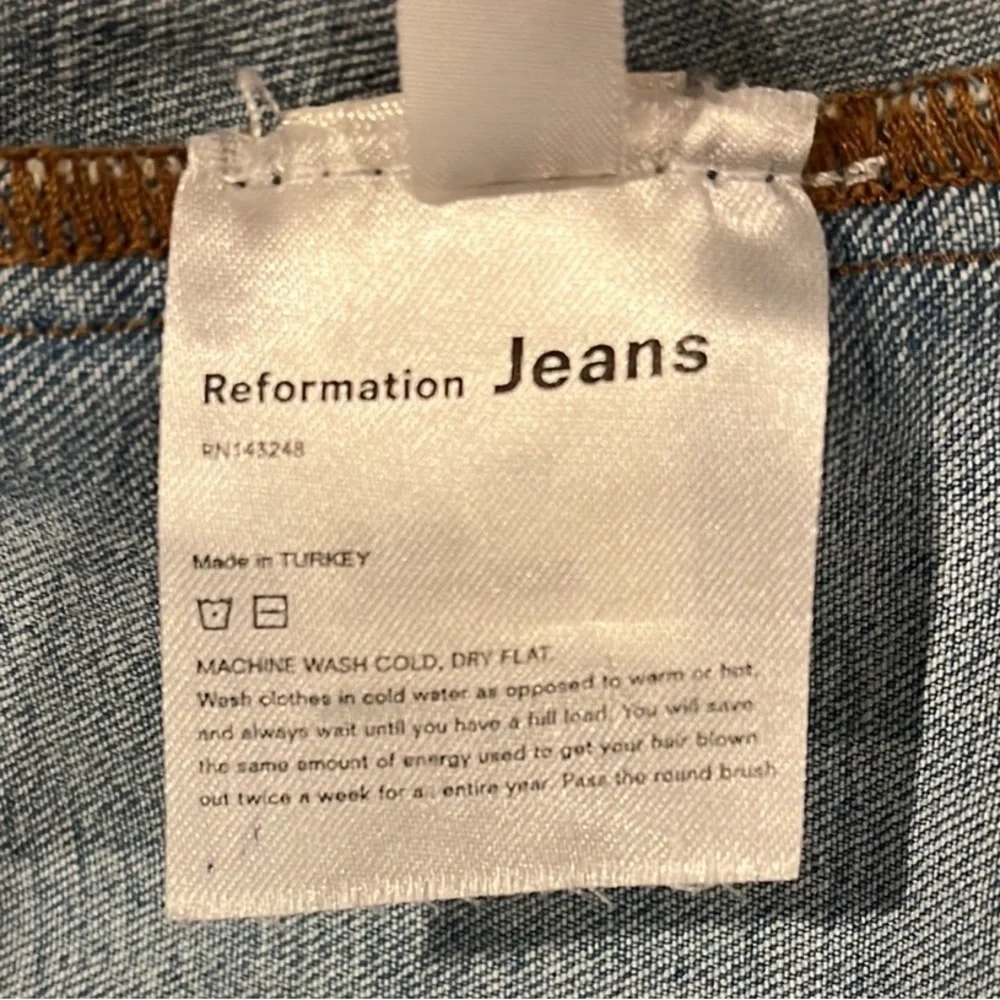 Reformation Jeans Denim Mini Evie Skirt Barbados Medium Wash Women’s Size 27