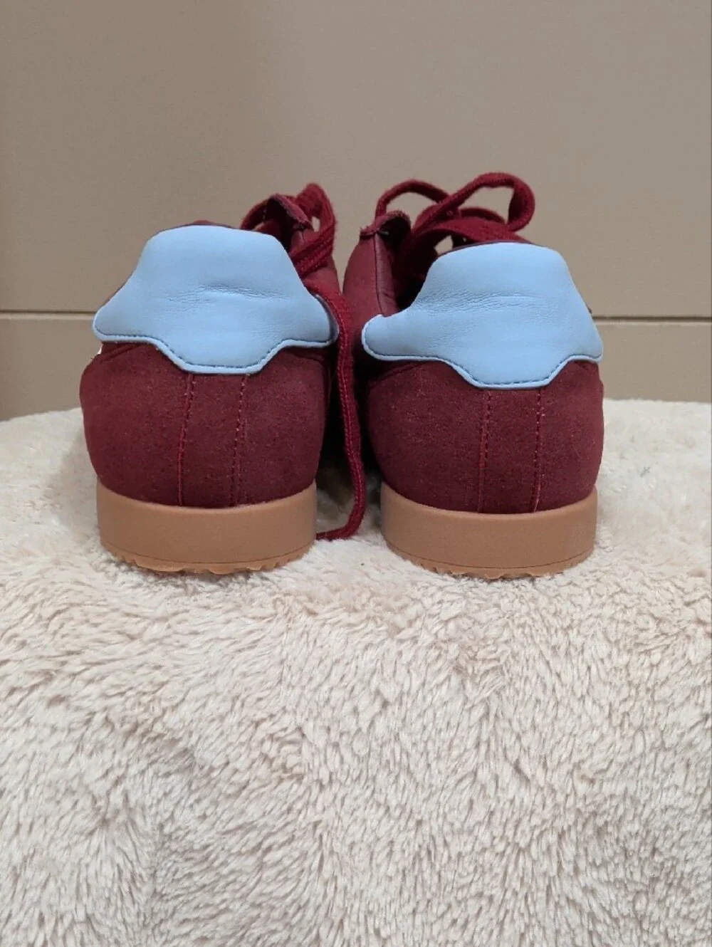 Steve Madden Women's Burgundy Sneakers with White Stripes
