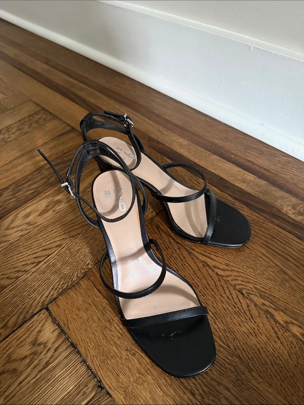 Black Strappy High Heel Sandals