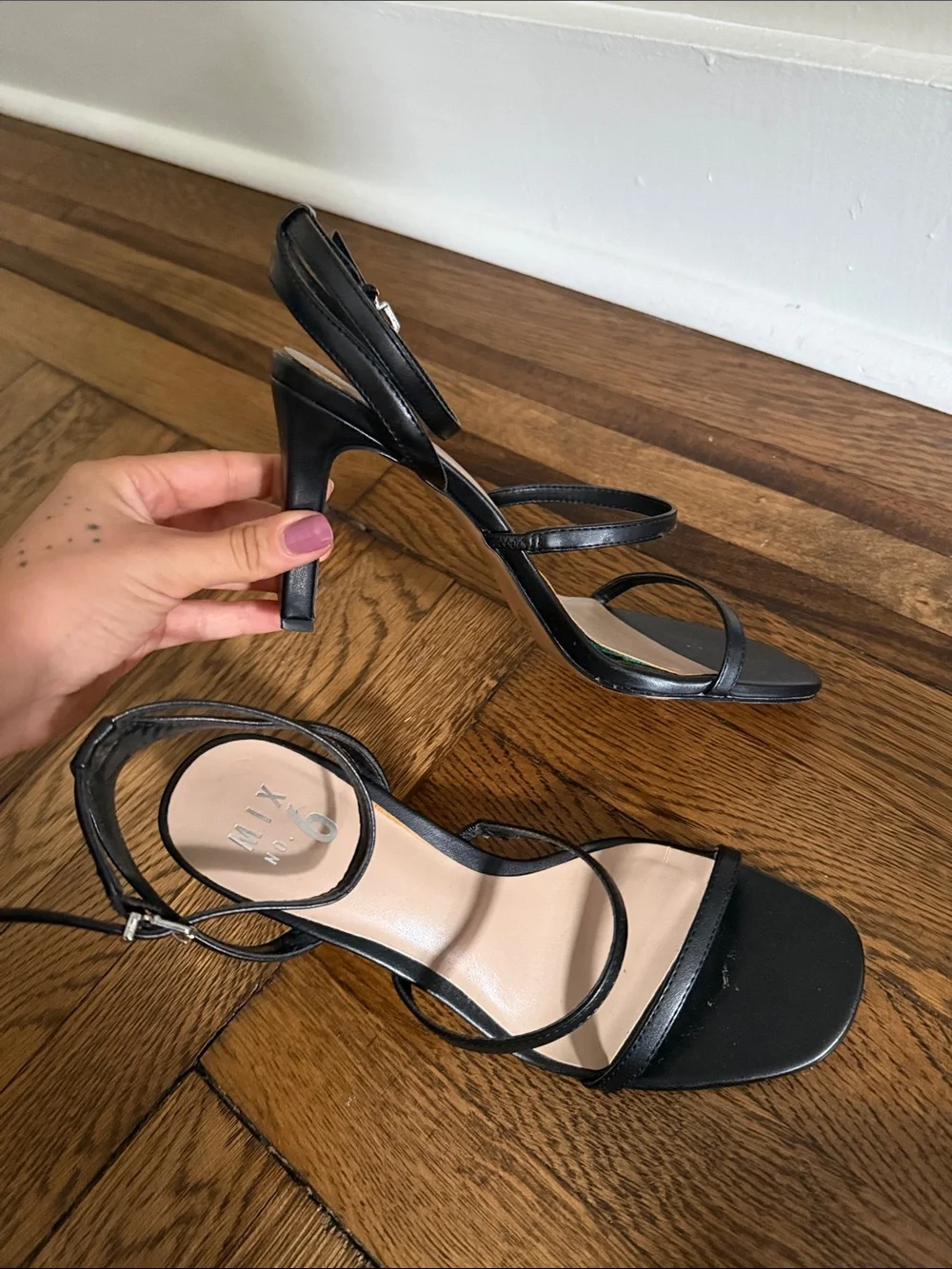 Black Strappy High Heel Sandals