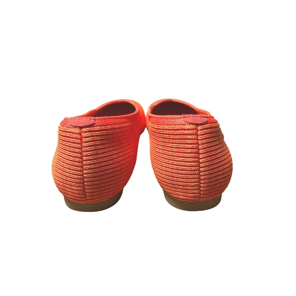 Vivaia Margot 40.5 / 9 - 9.5 Square-Toe Ballet Flat Comfort Orange Knit Slip On