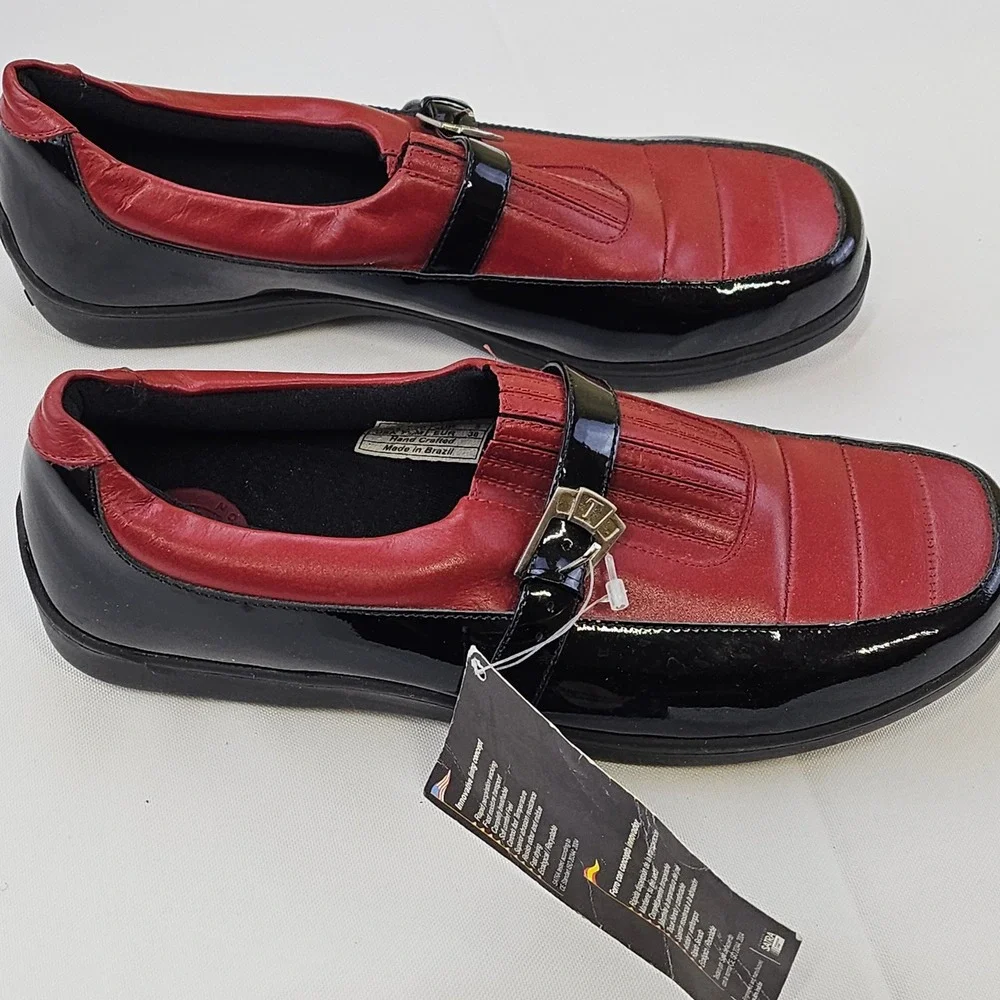 Tehama Smartec Air Golf Spikes Leather Buckle Loafers Shoes Brazil Womens 7.5M‎