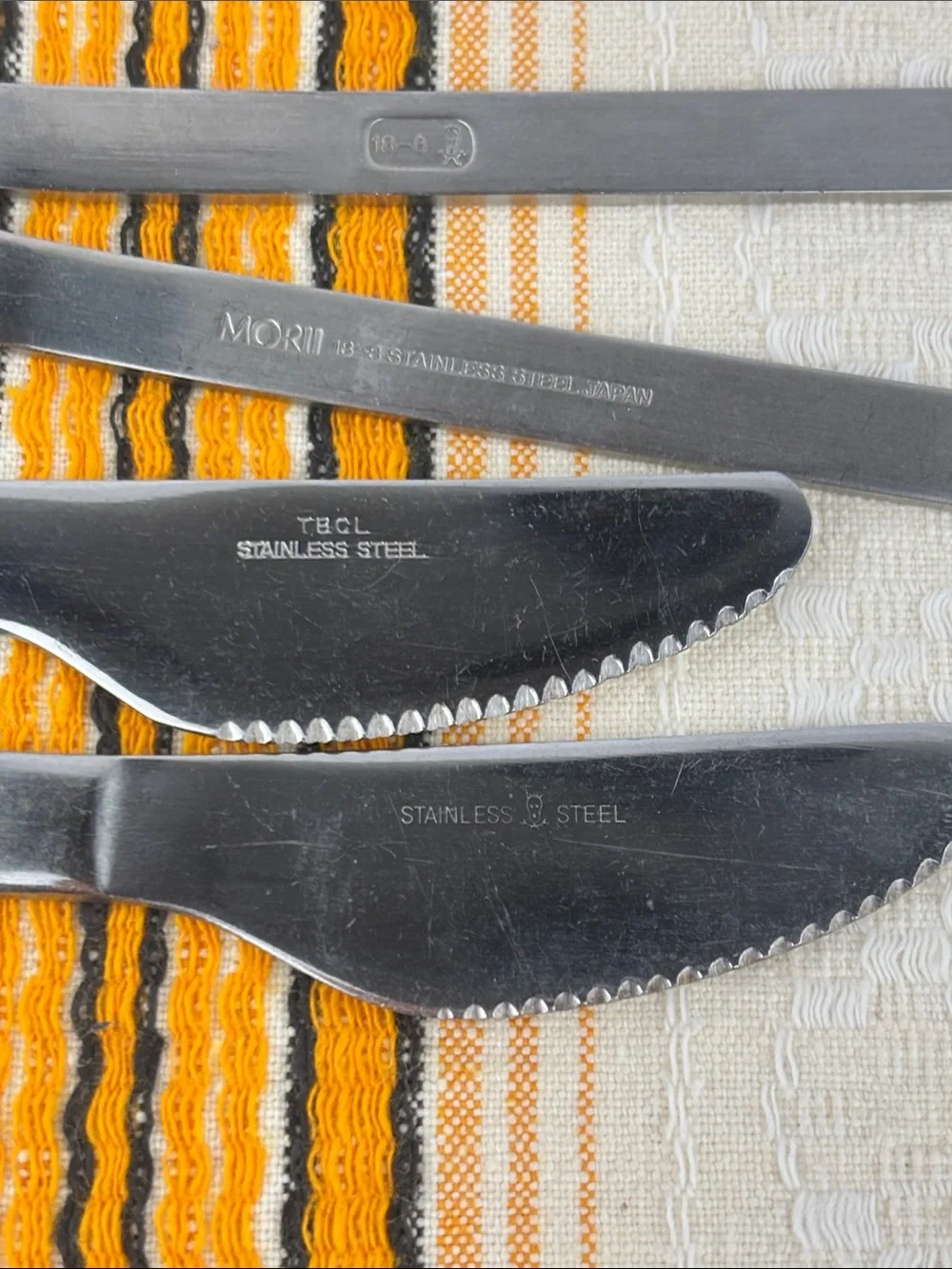 Vintage EVA air mixed set TBOL and Morii 18-8 stainless steel silverware