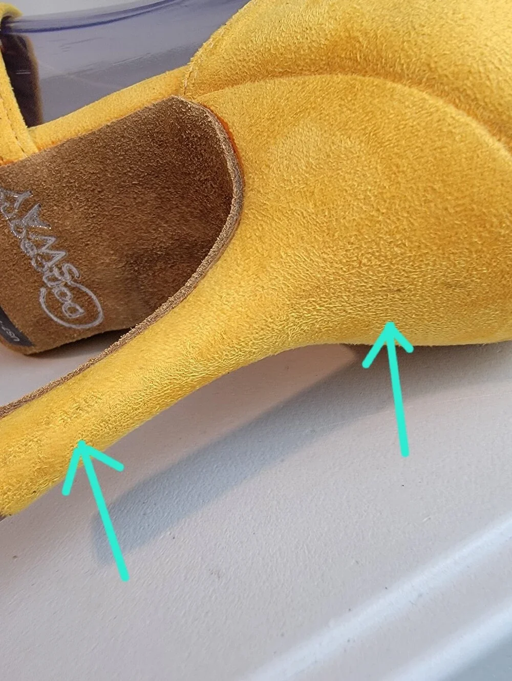 Suede Salsa Latin Dance Shoes Yellow, Strappy, 3.25