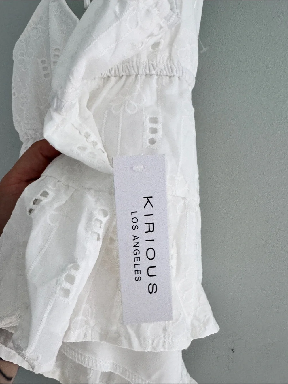 Kirious Los Angeles White Eyelet Tie Front Babydoll Tank Top M NWT