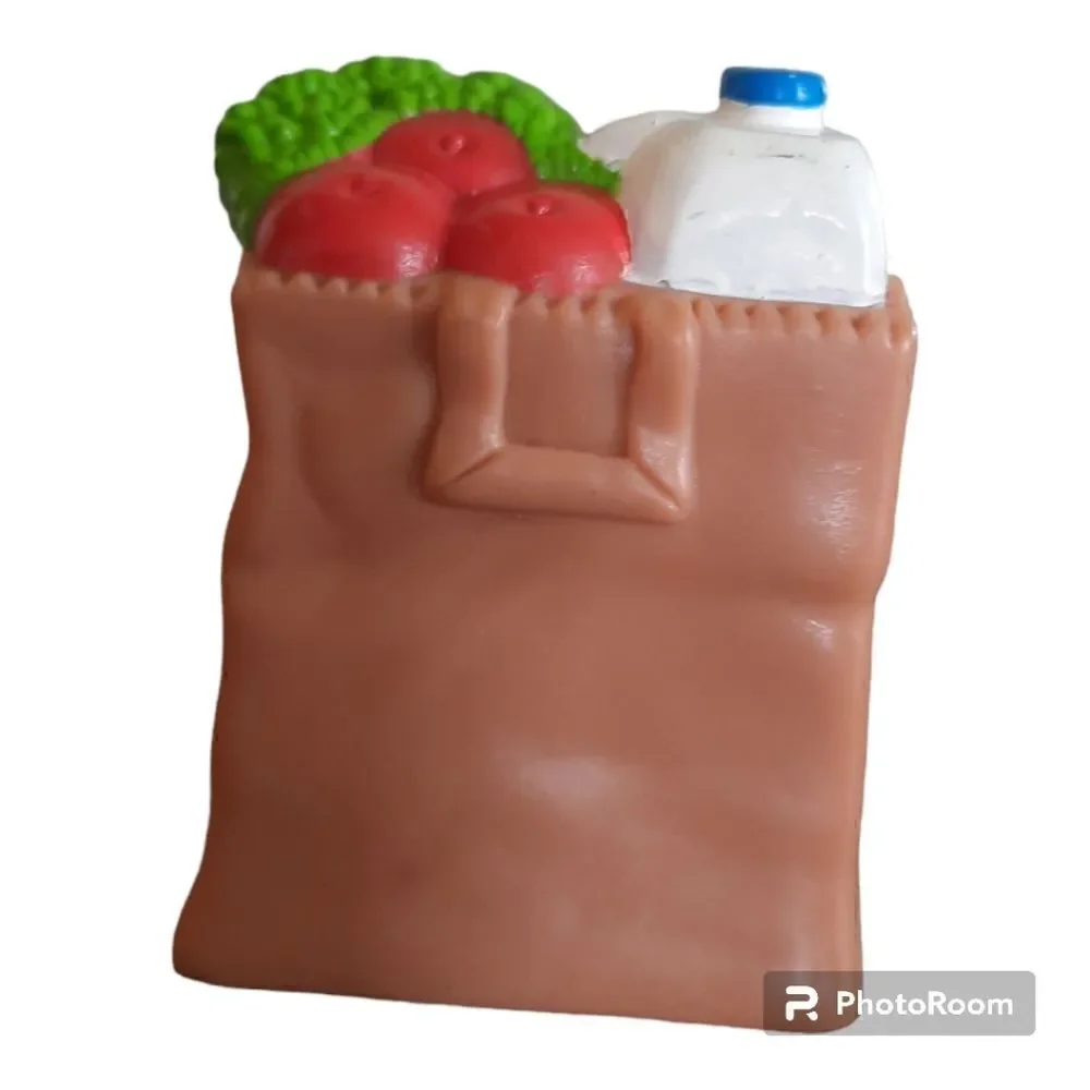 Fisher Price Loving Family Dollhouse Brown Bag Groceries Kitchen Food