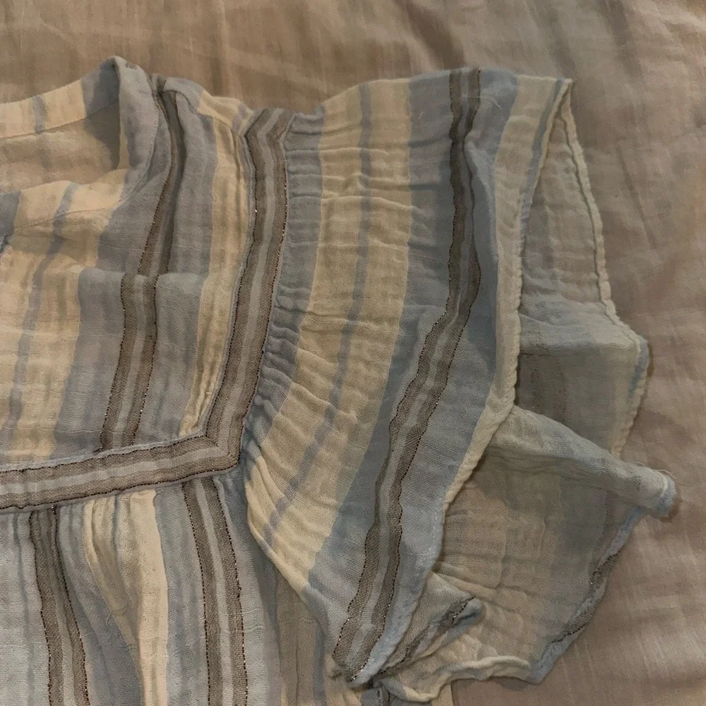La Vie Rebecca Taylor Alice Metallic Stripe Cotton Top (T2)