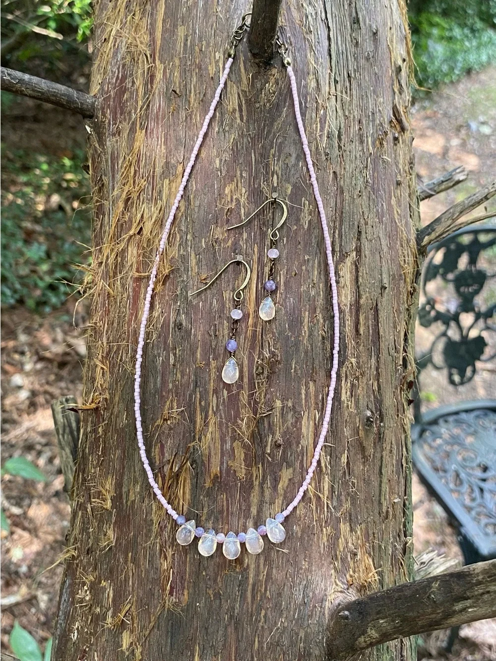 Opalite Necklace and Earrings Set