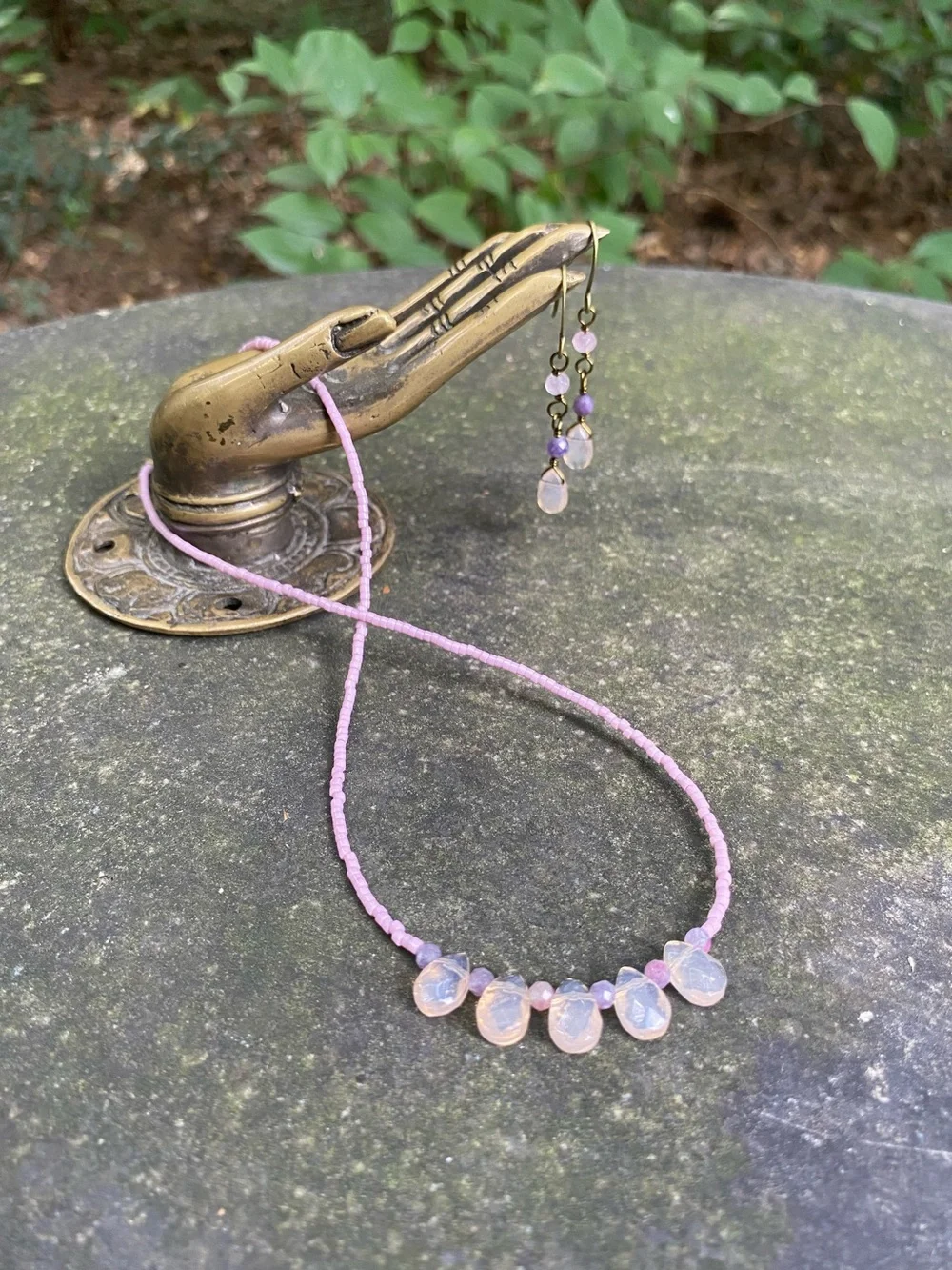Opalite Necklace and Earrings Set