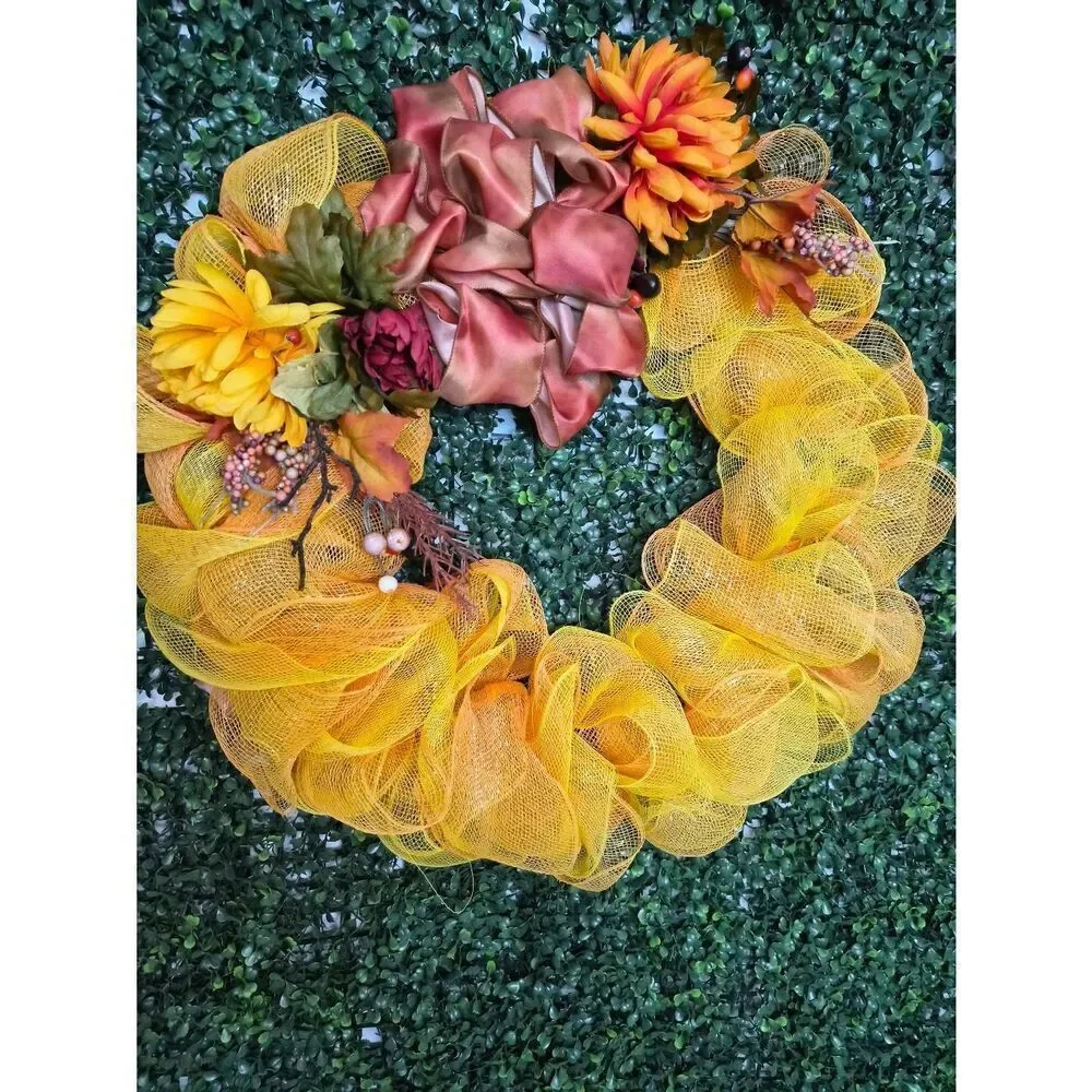 Autumn tulle wreath tulle 14in