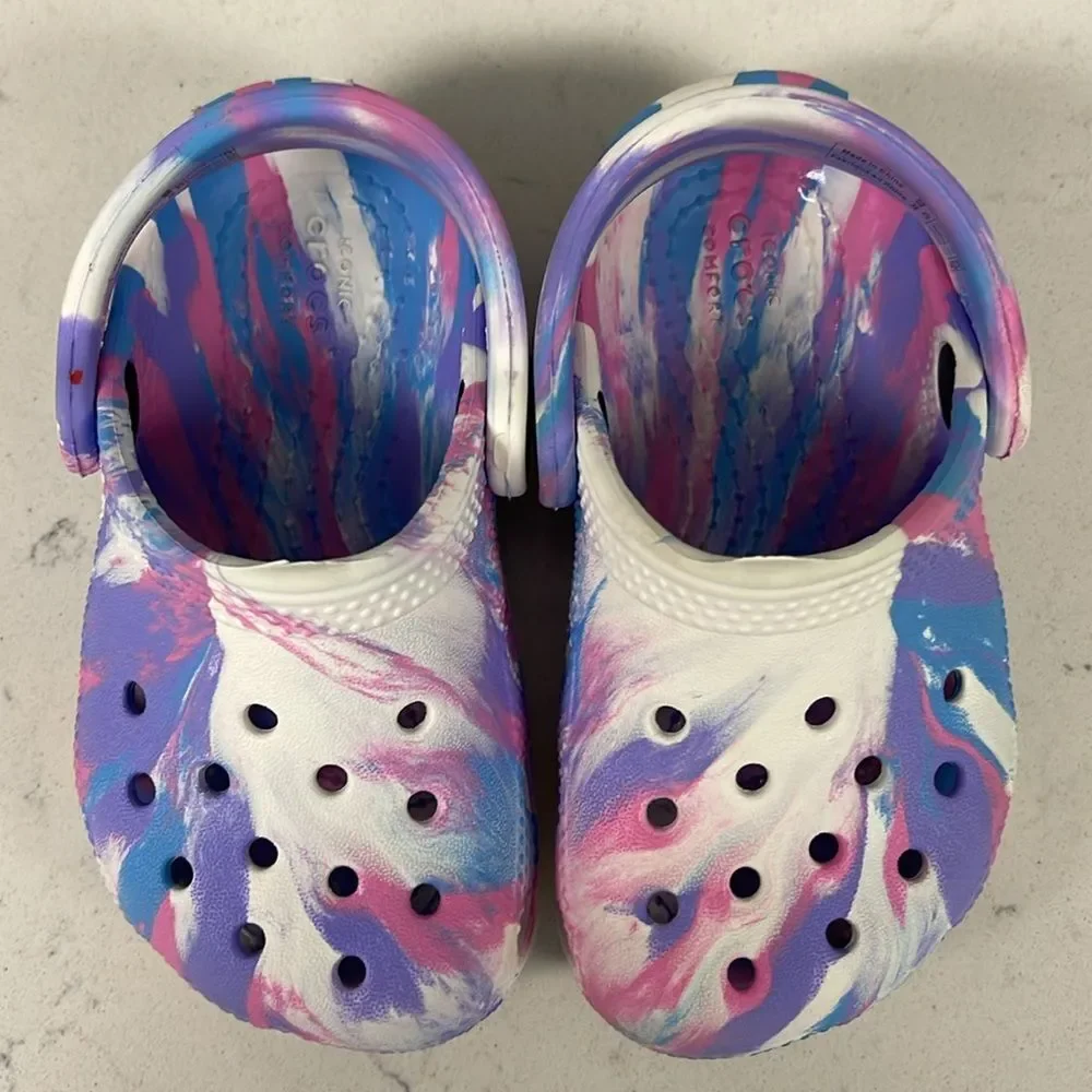 Crocs Classic Marbled Clog Toddler Size 6 Pastel Tie Dye