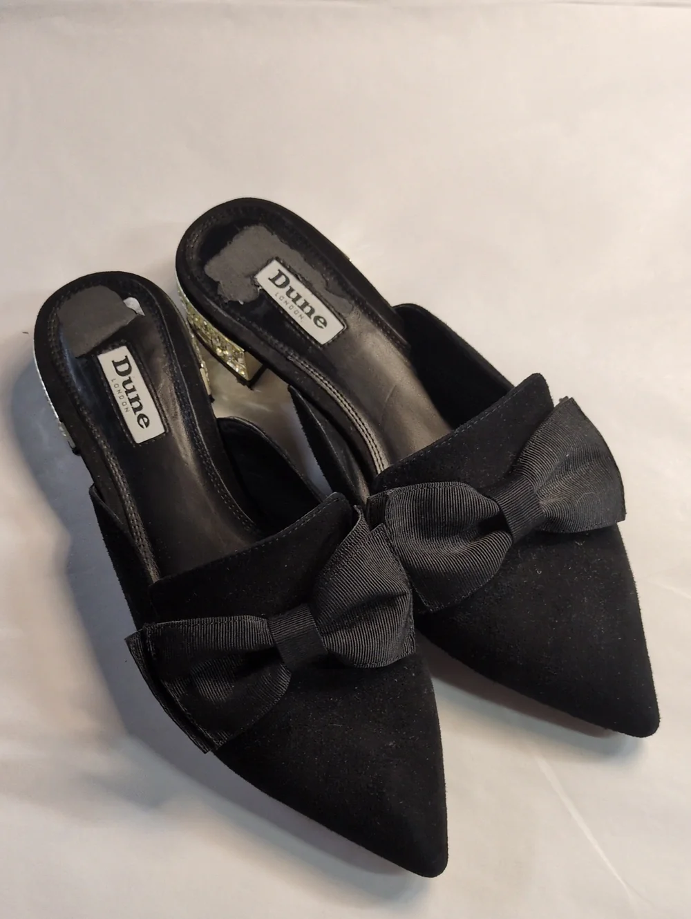 Dune London Velvet Bow Crystal Heel, Size 8M