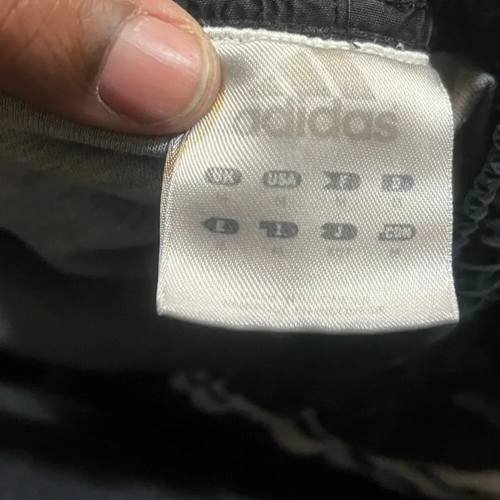 Adidas Black Track Pants 3‎ Stripe Athletic Soccer Joggers Men’s M Lined Y2K