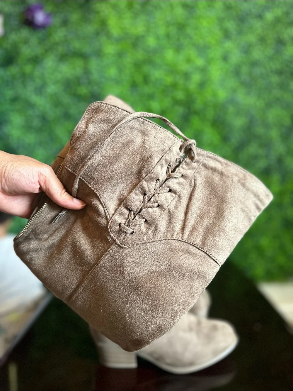 Over-the-Knee Taupe Suede Women's Boots