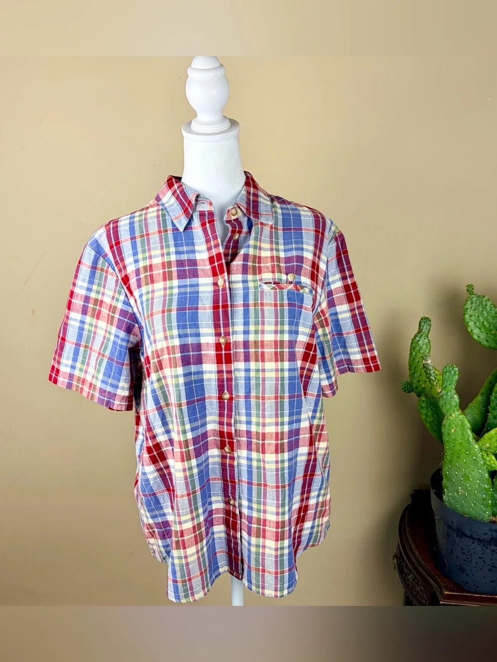 VTG Pendleton 100% Cotton 1992 Release Plaid Button Front Skirt Set Size M / 10
