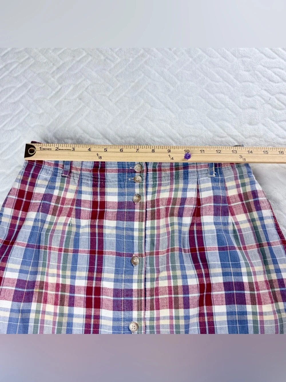 VTG Pendleton 100% Cotton 1992 Release Plaid Button Front Skirt Set Size M / 10