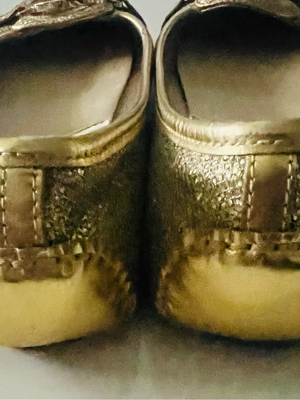 Michael Kors Sparkling Gold MK Logo Ballet Flats