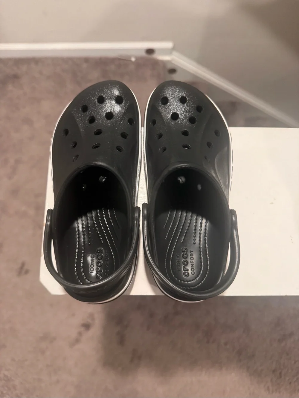 CROCS Kids Classic Clog in Black with White Trim