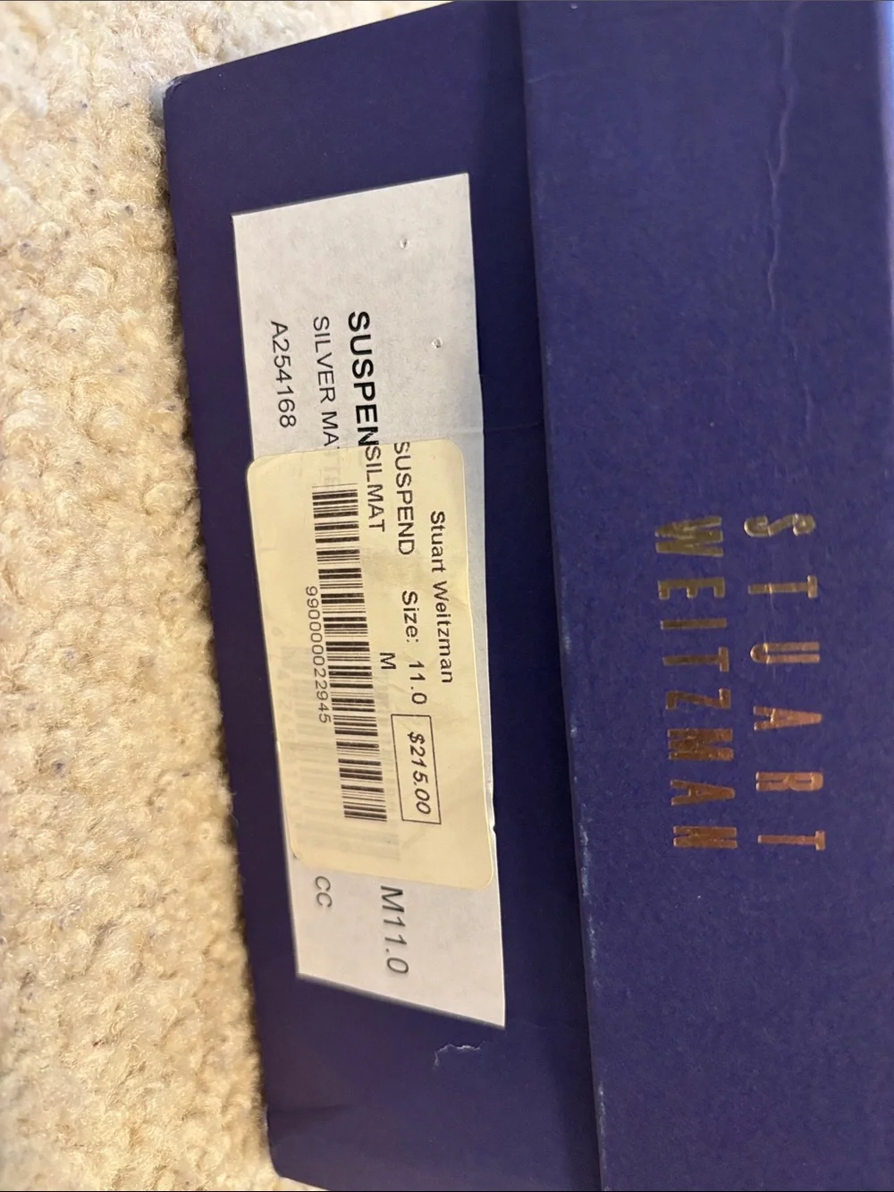 Stuart Weitzman silver kitten