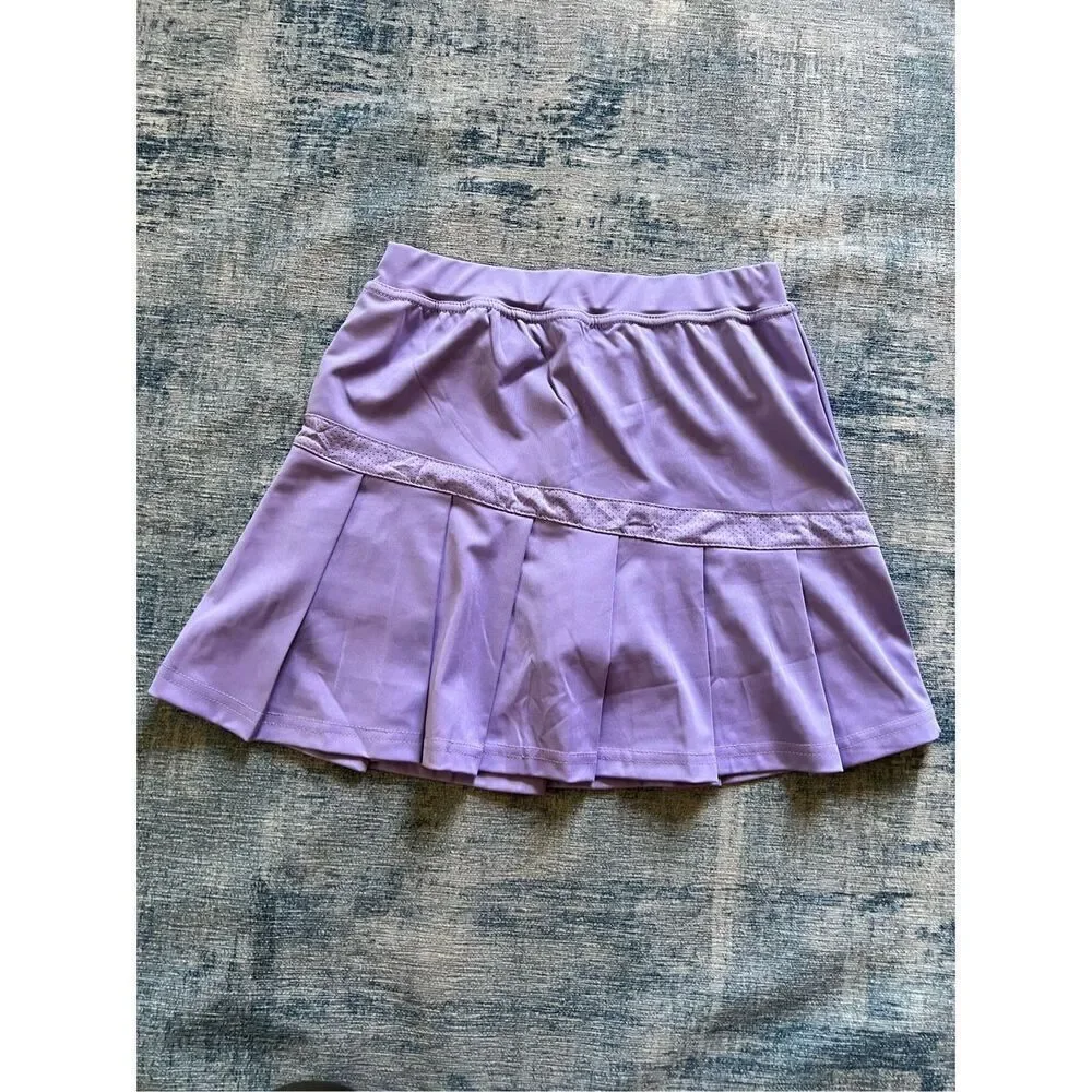 New! Pansee Lavender Purple Pleated Athletic Skort Girls 12