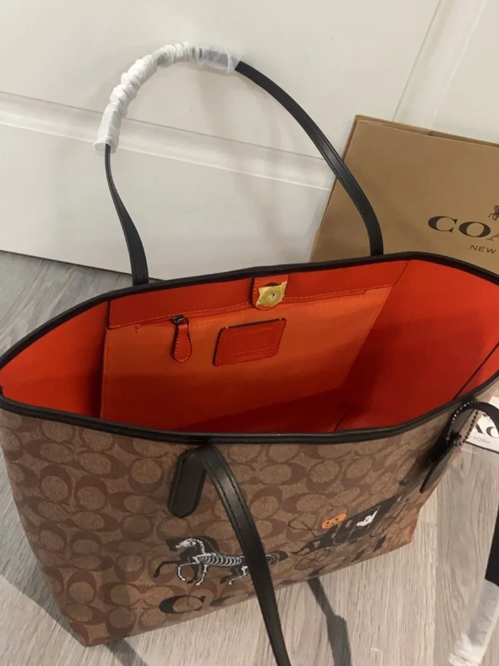 Coach Halloween Carriage Signature Canvas Tote Bag