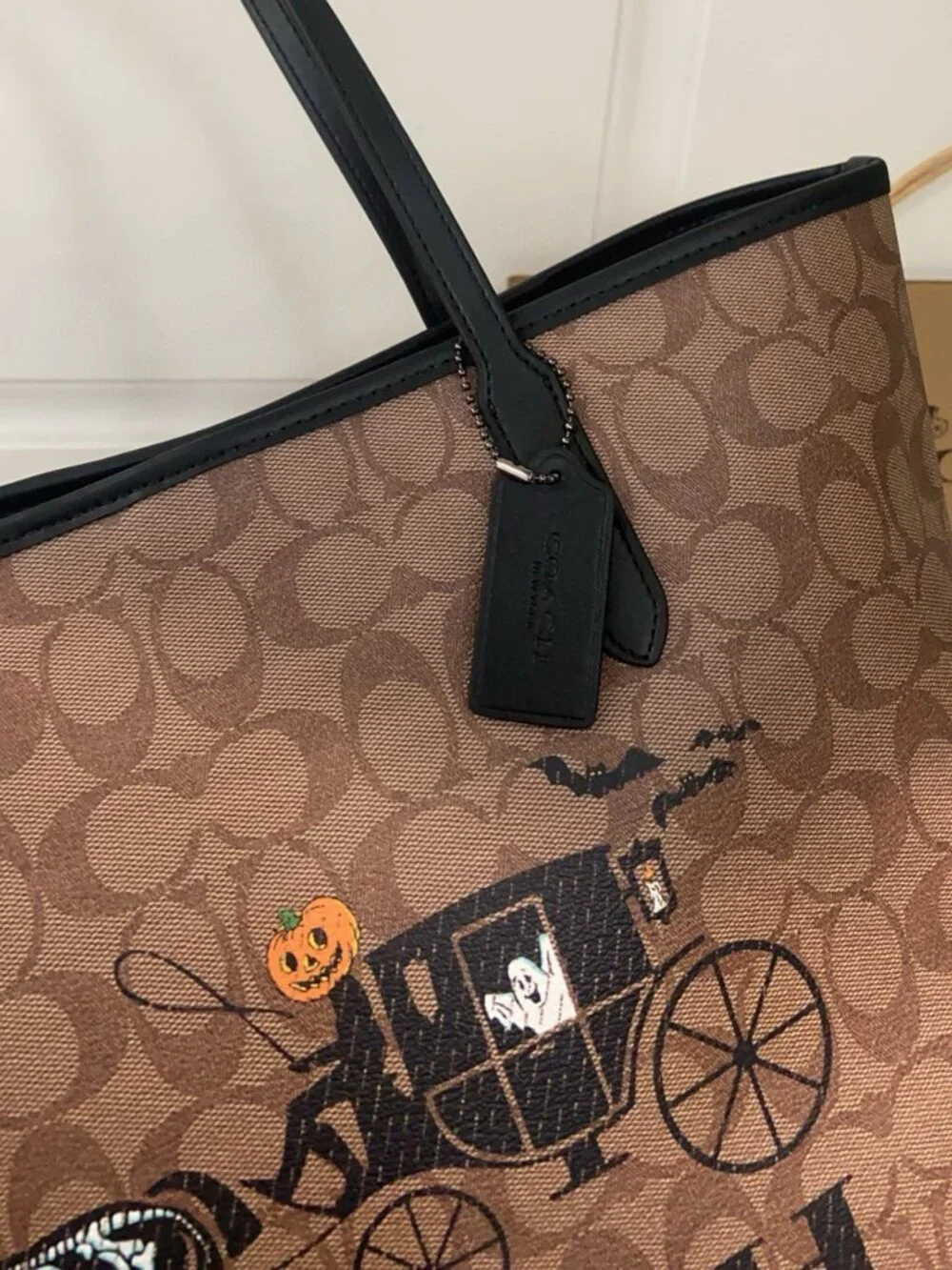 Coach Halloween Carriage Signature Canvas Tote Bag