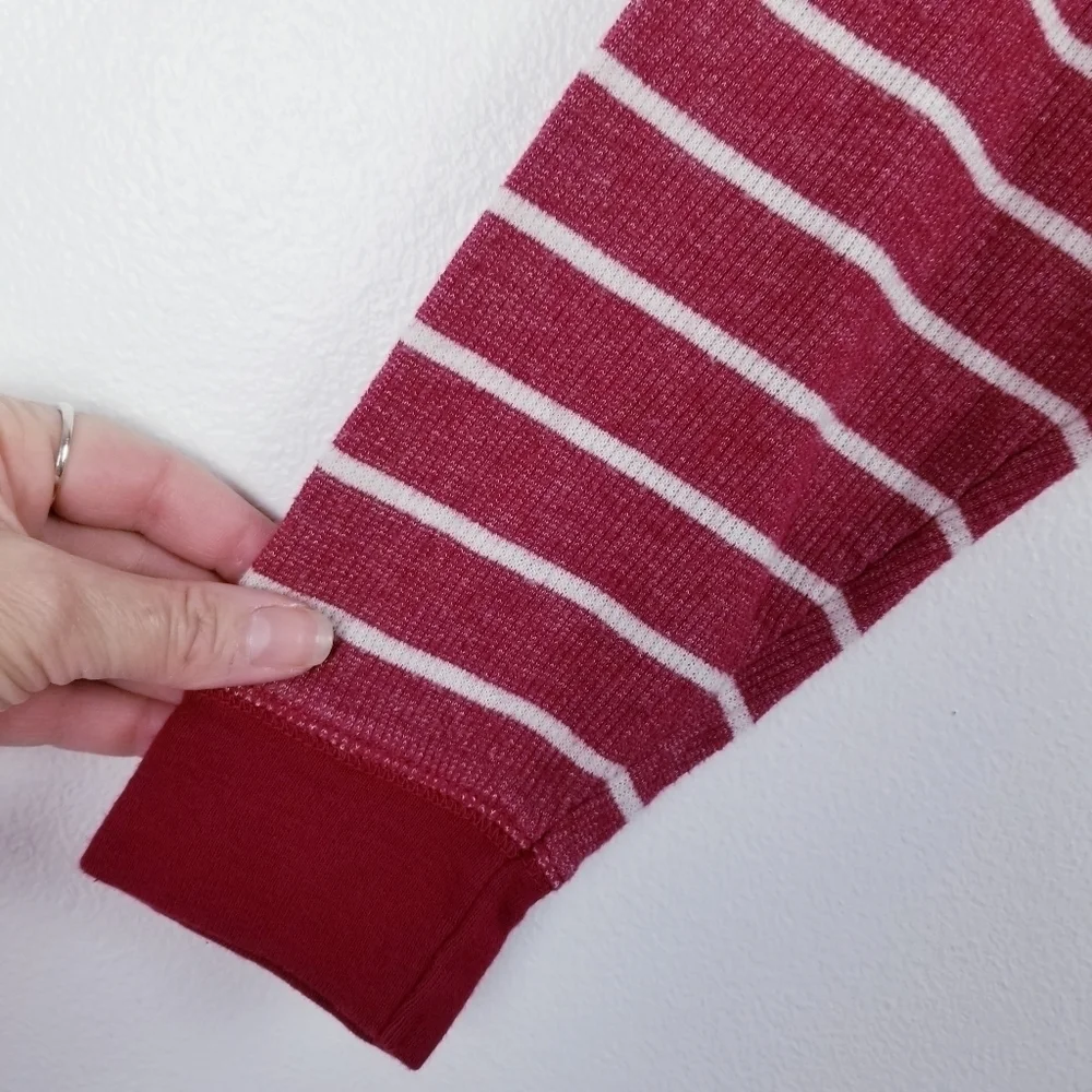 Gap Kids Red & Cream Thermal Long Sleeve Shirt