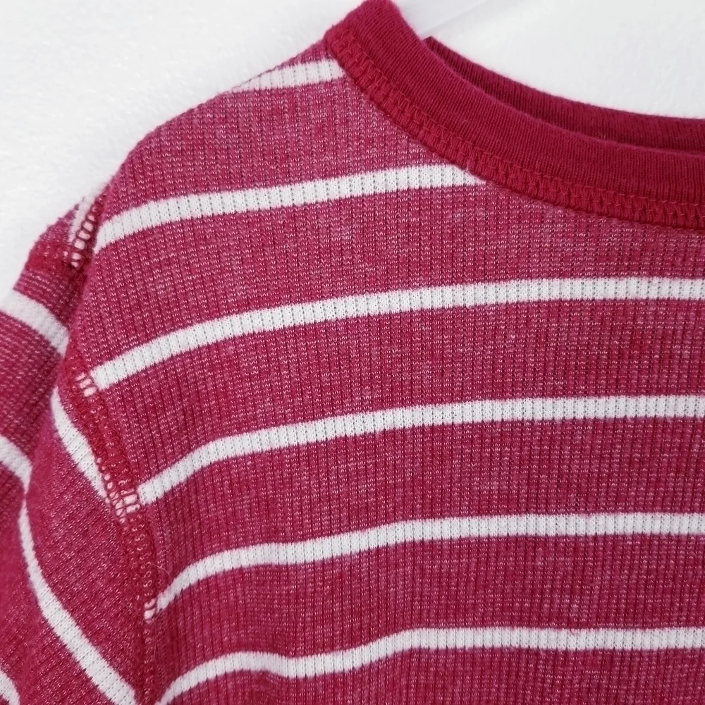 Gap Kids Red & Cream Thermal Long Sleeve Shirt