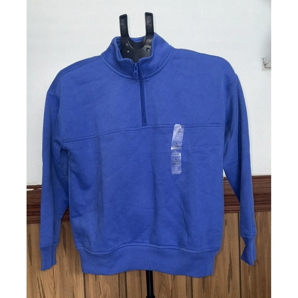 GAP Kids Zip Knit Sweater Blue Pullover Size Large