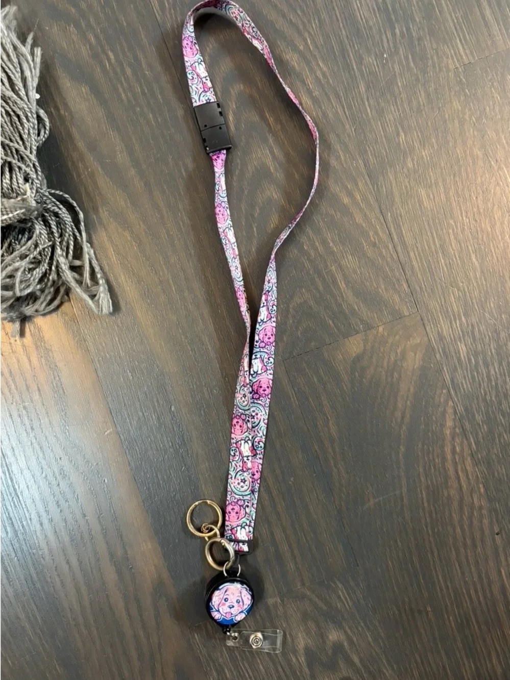 Simply Southern Pink Patterned Kids Lanyard with Badge Reel and Key Ring