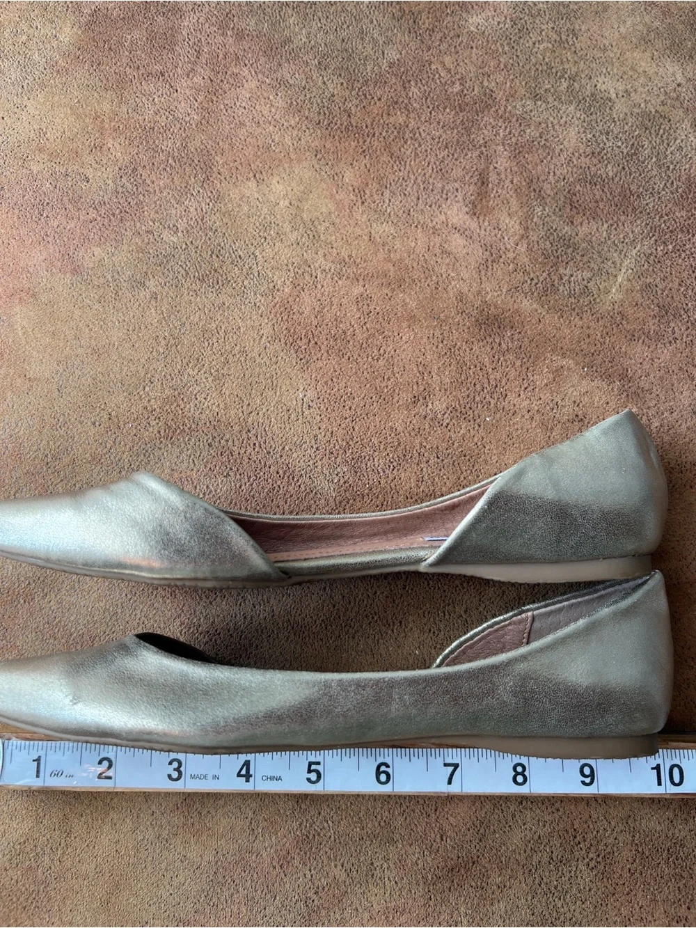 Steve Madden Metallic Gold Pointed D'Orsay Flats