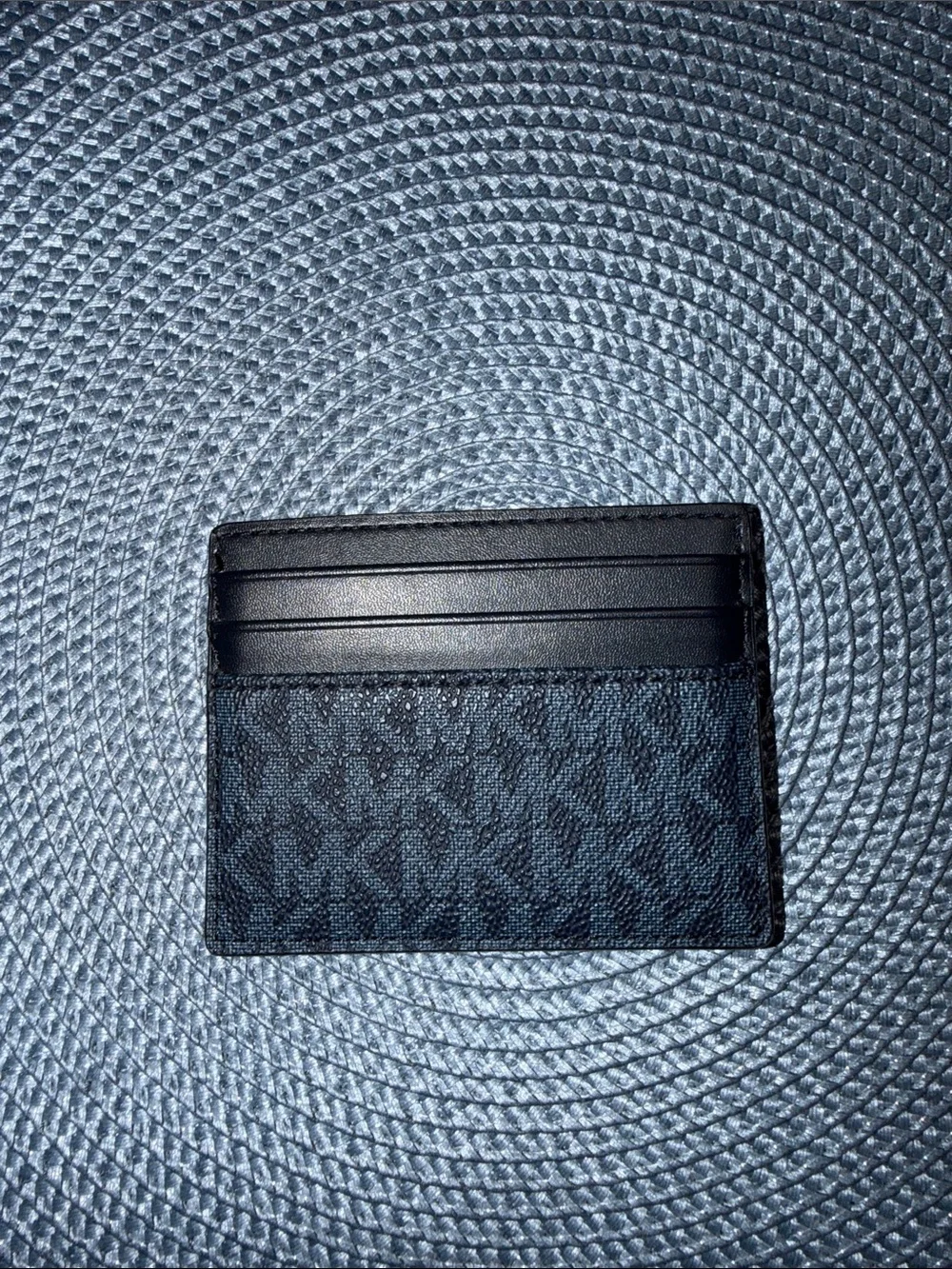 MICHAEL KORS Navy and Black Signature Card Case