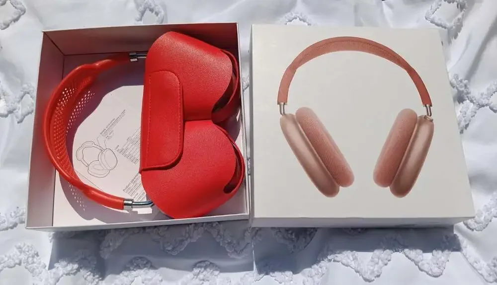 Apple AirPods Max Pink Over‑Ear Headset w/ Red Carry Case Wireless Bluetooth